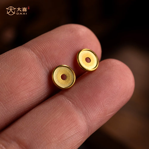 超薄24K精工古法金凹槽车轮隔片
