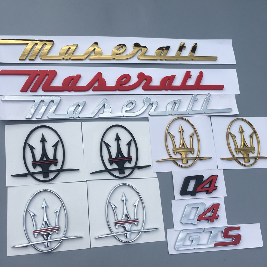 玛莎拉蒂总裁q4后尾标车标吉博力英文字母标改装四驱车贴gts标志