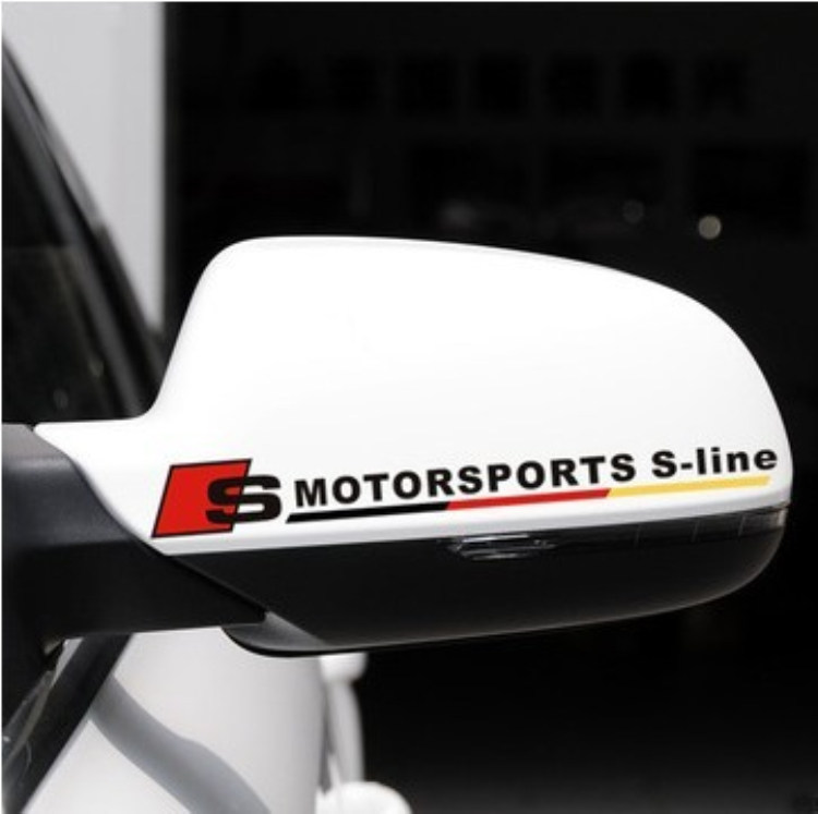 奥迪后视镜拉花反光贴纸