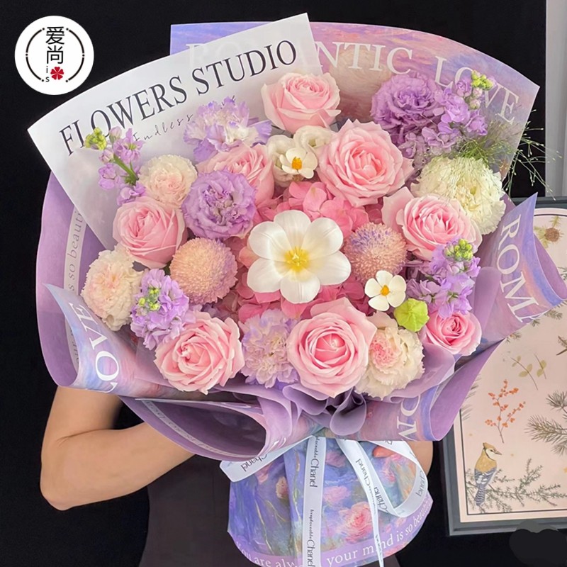 春日小花系列油画风鲜花花束包装纸艺术牛皮纸背景包花纸花艺材料,鲜花速递/花卉仿真/绿植园艺,花艺包装纸,淘宝优惠券,粉丝福利购,淘宝优惠卷