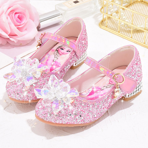 高跟春秋季闪钻水晶女孩公主鞋