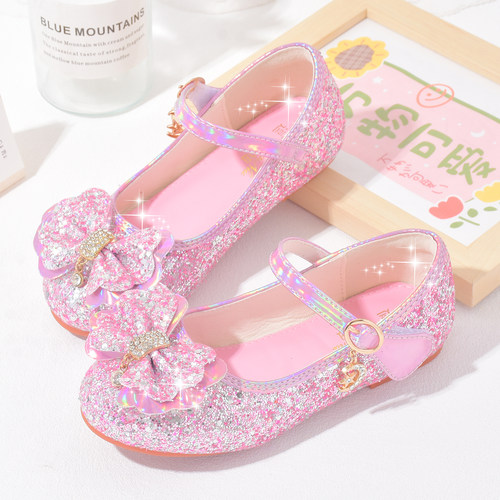 女童公主鞋水晶单鞋春秋软底皮鞋