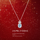 「在逃公主▪海蓝宝」蝴蝶结项链女轻奢小众高级感送闺蜜生日礼物