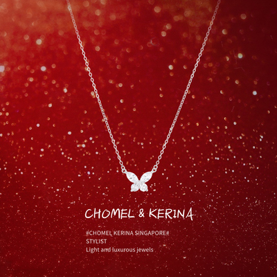 巨巨巨闪！精致小蝴蝶纯银锁骨链