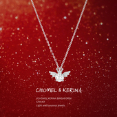 原创护花小天使纯银高级感锁骨项链女小众轻奢送闺蜜女友生日礼物