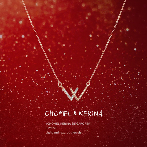 「极简大气」个性W字母项链女轻奢小众高级感送闺蜜生日礼物纯银