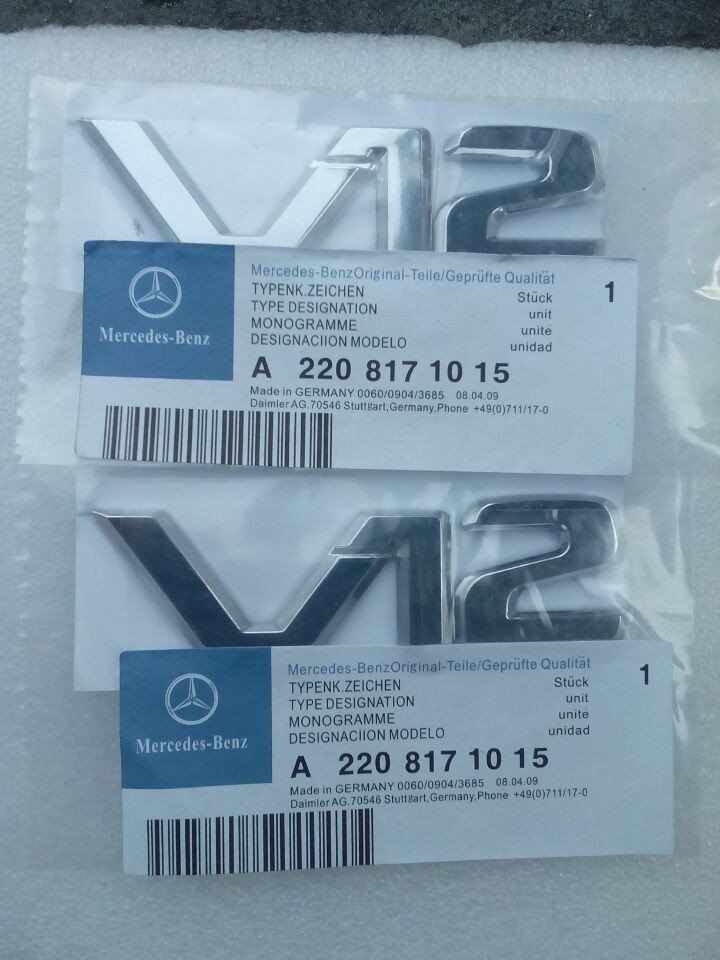 奔驰改装叶子板车标v12