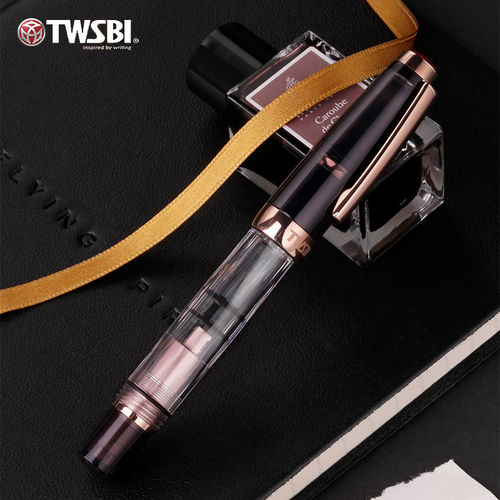 TWSBI三文堂钢笔mini透黑玫瑰金钻石580钢笔商务礼品书写练字收藏