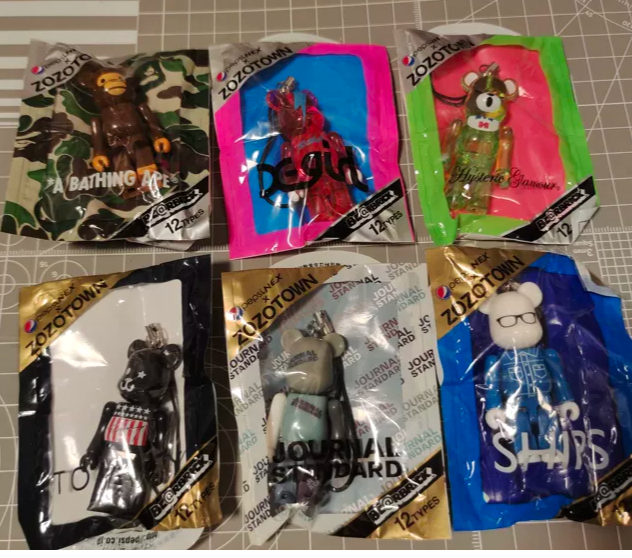 正品bearbrick zozotown百世百事联名bape积木熊暴力熊70%挂件