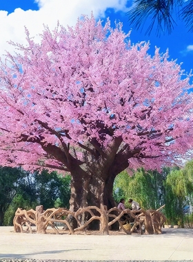 大型仿真树假树室内外装饰樱花桃花红枫许愿户外包柱子仿真大树