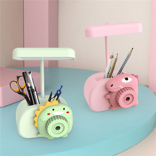 卡通恐龙相机台灯学生儿童书桌LED照明灯USB充电卧室小夜灯带笔筒