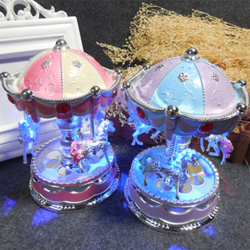 CHRISTMAS CREATIVE LIGHT CAROUSEL MUSIC BOX MUSIC BOX BIRTHDAY GIFT FOR GIRLS AND CHILDREN BOUTIQUE ORNAMENTS