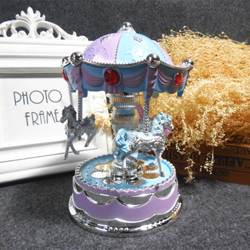 CHRISTMAS CREATIVE LIGHT CAROUSEL MUSIC BOX MUSIC BOX BIRTHDAY GIFT FOR GIRLS AND CHILDREN BOUTIQUE ORNAMENTS