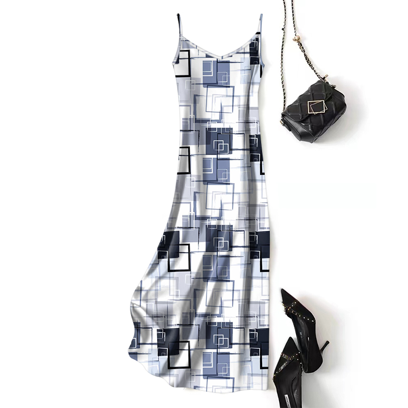 连衣裙夏季女装吊带内搭无袖中长裙中年妈妈装宽松显瘦遮肚子女