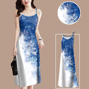 2025新款夏季时尚吊带气质连衣裙中国风宽松显瘦外穿女装吊带裙