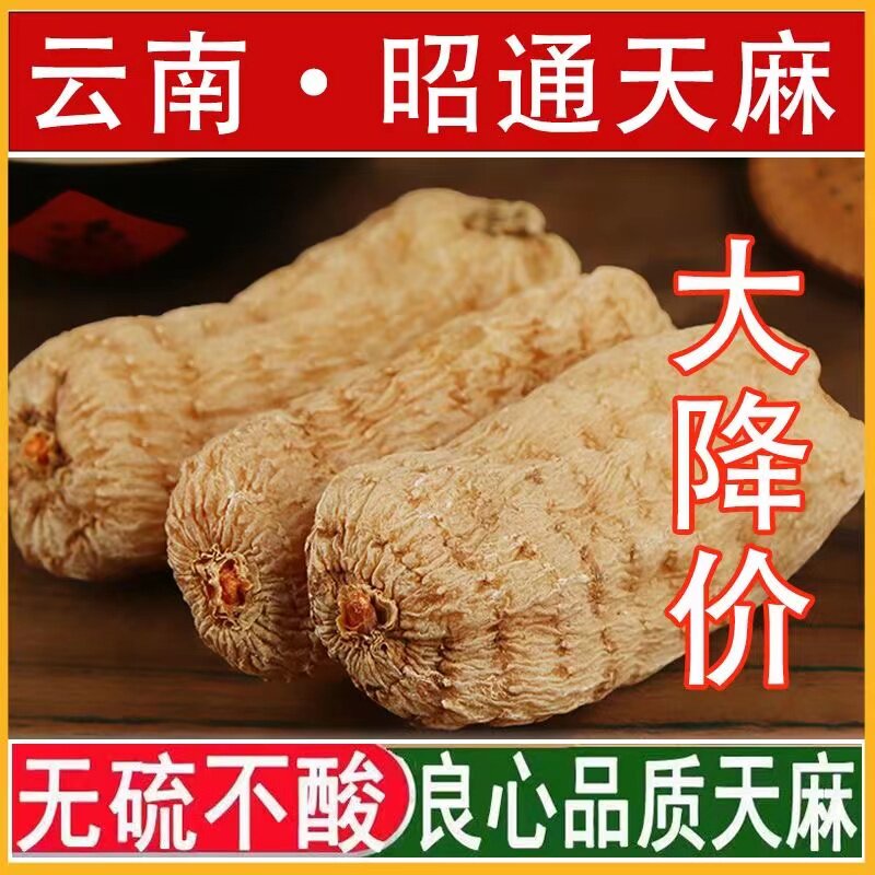 中药材特级正品天麻个整枝纯天然昭通天麻新鲜干货散装新货500克