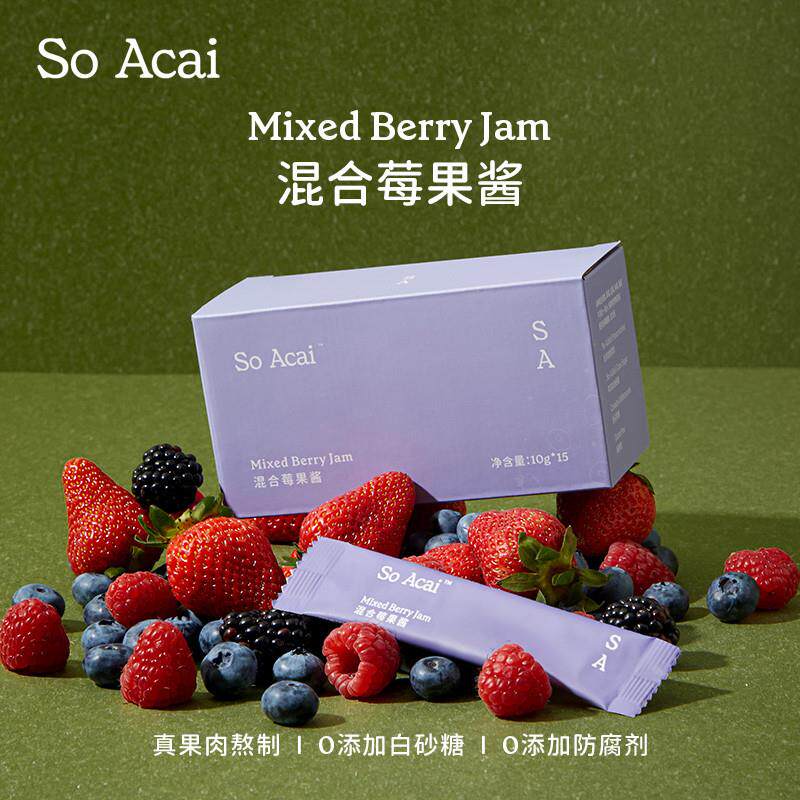 正宗soacai混合莓果酱独立包装草莓蓝莓酱面包酱燕麦片酸奶碗配料