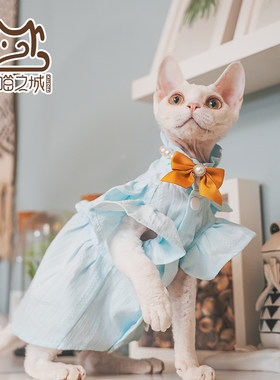 无毛猫事务所夏季纯棉透气连衣裙