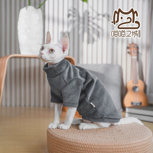 无毛猫秋冬加厚加绒保暖长袖衫
