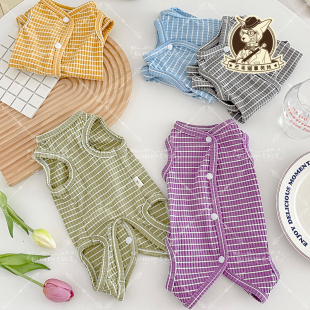 包邮 25年秋季 无毛猫德文宠物小猫咪纯棉条纹四脚包肚衣开扣绝育服