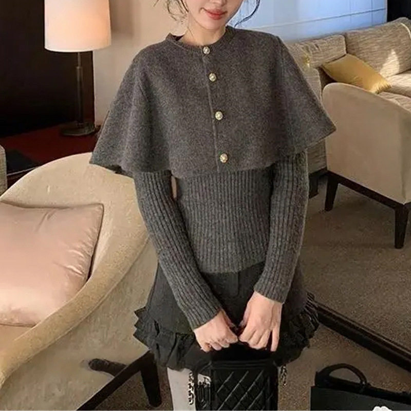 2026新款巨好看的针织连衣裙子女秋冬季富家千金穿搭一整套装短裙