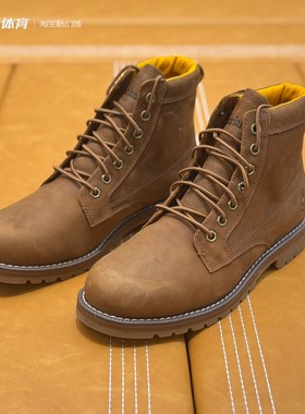 添柏岚秋冬男款户外踢不烂中帮牛皮徒步通勤马丁靴休闲鞋A44MYF13