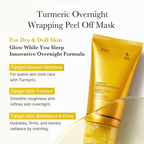 跨境爆款姜黄胶原蛋白撕拉面膜Turmeric Wrapping Peel Off Mask
