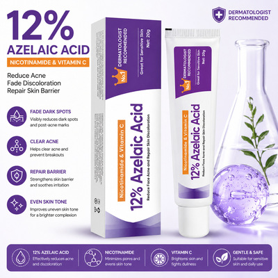 跨境15%壬二酸精华Azelaic Acid12%烟酰胺软膏舒缓肌肤凝胶淡化痘