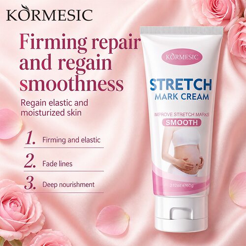 跨境KORMESIC女士全英文腹部护理霜Stretch mark cream厂家