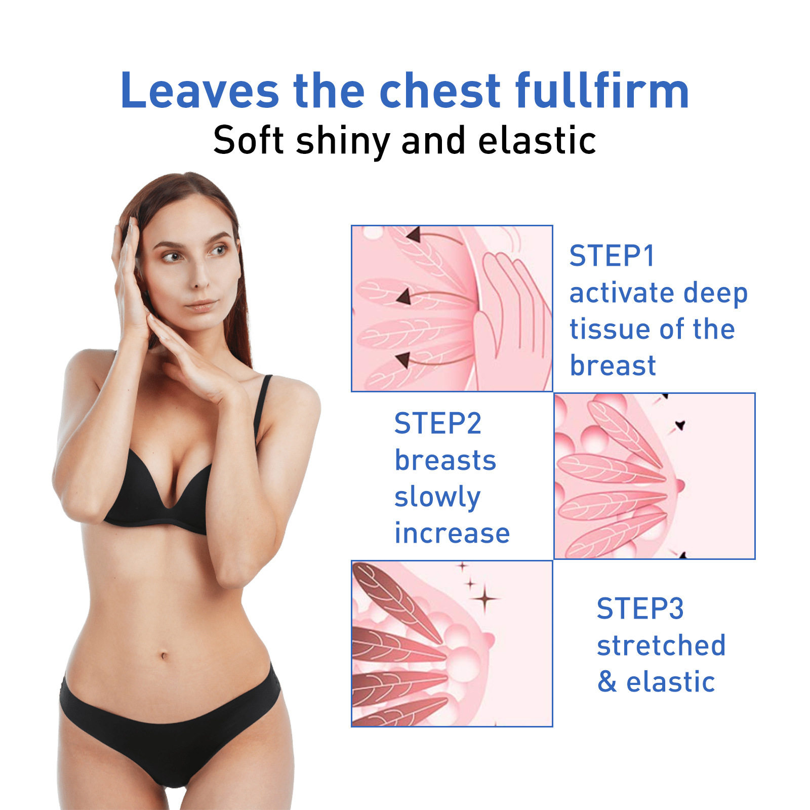 样平跨境 乳精油温和滋润护理乳房 增大贴饱满坚挺胸部按摩