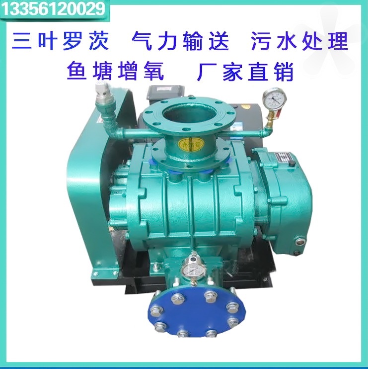 三叶罗茨鼓风机章晃同款LT型大棚380v小龙虾鱼塘微孔37kw粉体输送