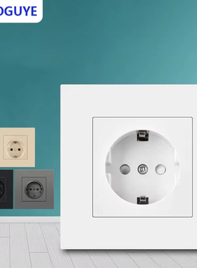 86型面板德规德标电源插座16A欧规欧式带USB欧标德式暗装墙壁插座