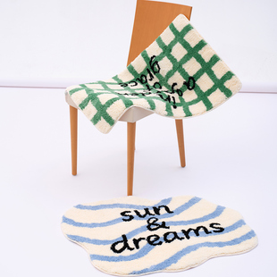 VM香草山 线条小地毯 簇绒地垫簇绒原创设计加厚浴室进门防滑卧室