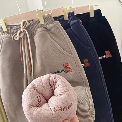 男童棉裤冬季新款一条过冬女童外穿宽松三层加厚加棉百搭保暖裤子
