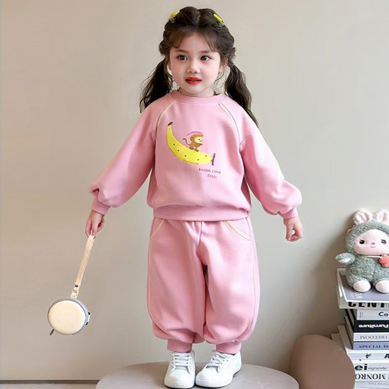 女童卫衣套装秋装新款洋气女孩时髦儿童学院风卡通上衣卫裤两件套,童装/婴儿装/亲子装,套装,淘宝优惠券,粉丝福利购,淘宝优惠卷