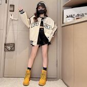 中大童学院风春秋12薄款 女童棒球服外套春秋2026春季 新款 学生潮酷