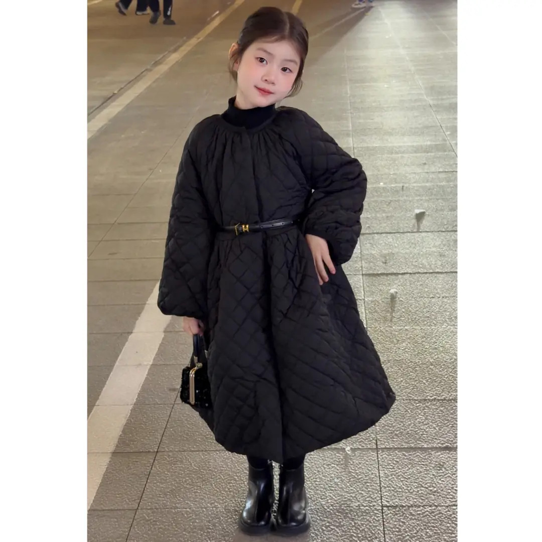 女童连衣裙棉服冬季加厚加绒2026新款洋气儿童秋冬款公主裙外套装