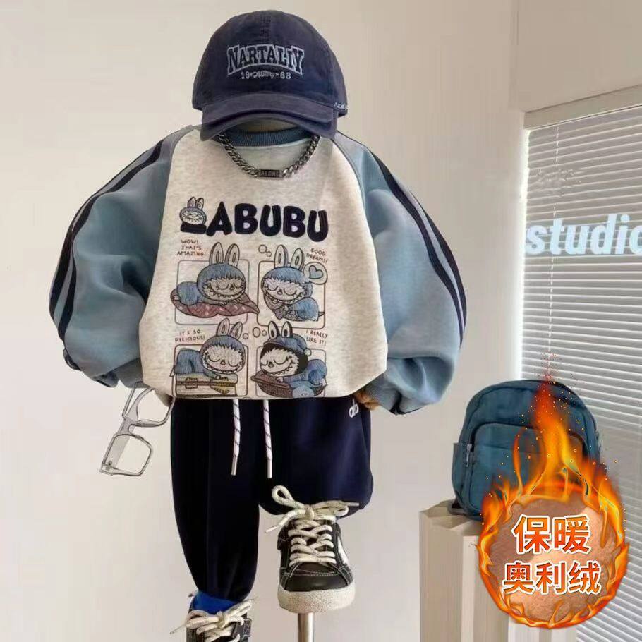 韩国童装上衣2026春款高货拼色布布韩版可爱T恤宽松潮男女童卫衣