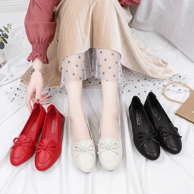 鞋子女春新款休闲豆豆