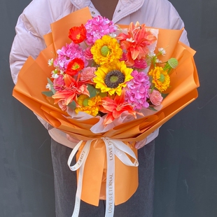 仿真花束交车拍照装饰绢花学校颁奖运动会舞台献花向日葵毕业假花