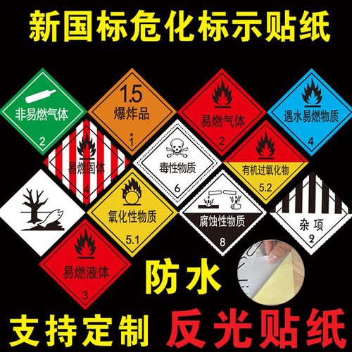 2026新规危险品标识牌新国标道路运输安全反光警示牌菱形铝牌贴纸