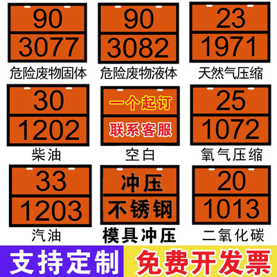 2026新国标危化品标志牌危险品化学品油罐车汽油柴油标识牌矩形牌