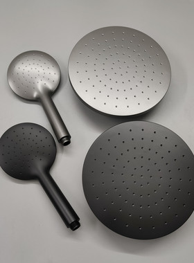 洗澡花洒喷头圆形淋浴淋蓬头浴室手持喷头黑色枪灰色顶喷淋雨