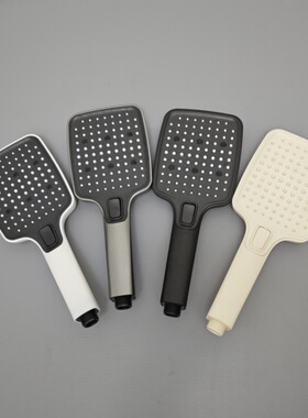 方形喷雾花洒喷头洗澡淋浴头顶喷浴室按键二档淋蓬头黑色枪灰色