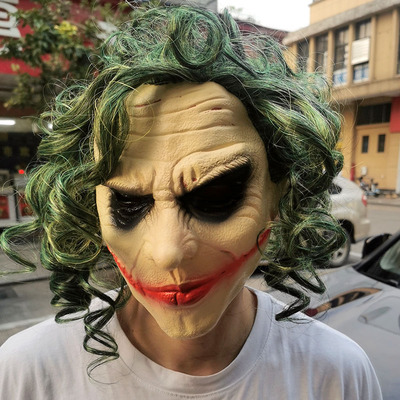 黑暗骑士蝙蝠侠小丑乳胶面具头套