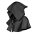 Black Medieval Hooded Cloak