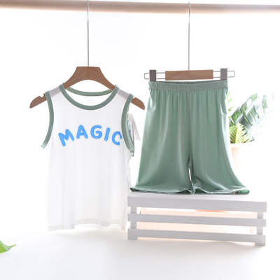 休闲莫代尔夏季薄款家居服套装