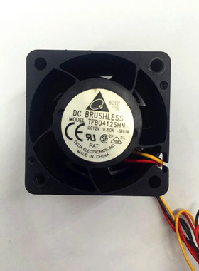 台达4028散热风扇 TFB0412SHN-SP01R 12v 0.60a三线滚珠直流4cm