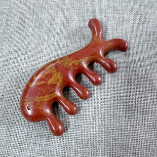 泗滨砭石带脉推经络按摩点穴海豚梳点穴猫头梳经络刷鹿角耙六指梳