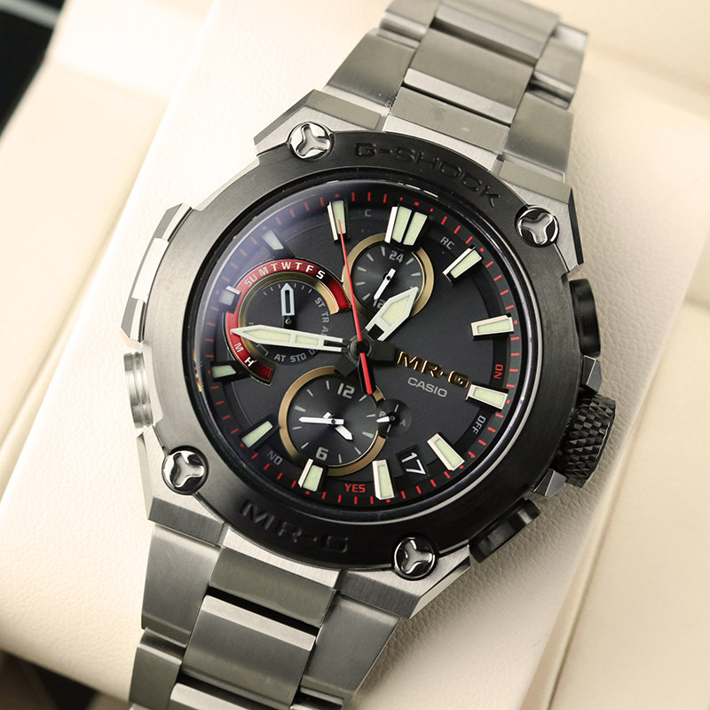 卡西欧手表mrg-b1000d-1a/ba高端系列钛合金gps电波太阳能蓝牙表